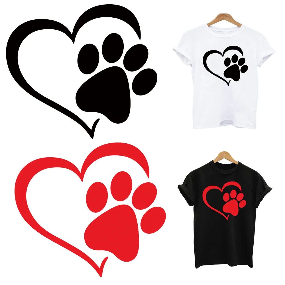 

2Pcs/Lot Cat's Paw Cut Iron On Thermoadhesive Fusible Patches Ironing Application For Clothing Heat Thermal Transfer Stickers