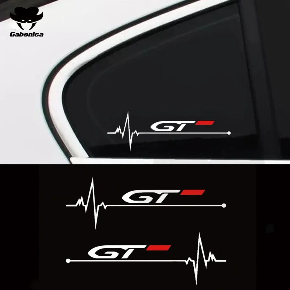 2Pcs Car Windows Sticker For Peugeot GT 106 107 108 206 207 208 2008 3008 306 308 307 508 407 4008 Reflective Decal Accessories