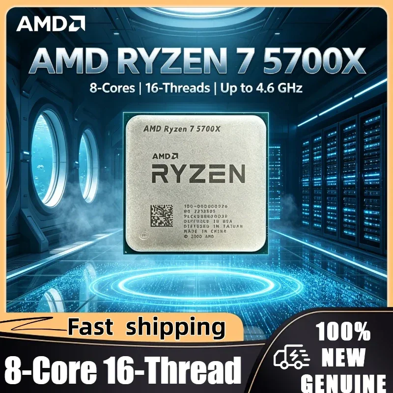 AMD Ryzen 7 5700X 4.6GHz Socket AM4 AMD R7 5700X 8-Core 16-Thread Unlocked Gaming CPU Desktop Processor 100% Brand New