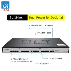 HSGQ-G008, G08l Gratis Verzending 8 Gpon Olt 4 Ge Rj45 Poorten, 2sfp Poorten, 2sfp + (10ge) Optische Uplink-Poorten, 8 Pon-Poorten Gpon Olt