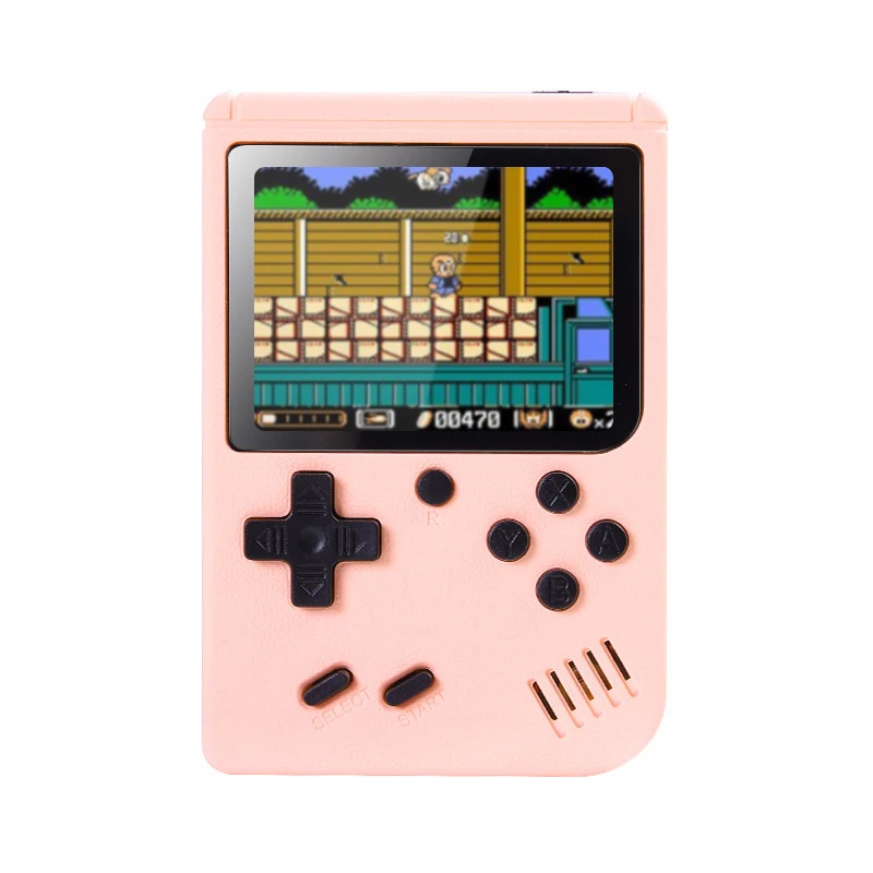 Mini consola portátil retro de videojuegos portátil de 8 bits de color LCD de 3,0 pulgadas, juegos de colores para niños, juegos de 500 integrados