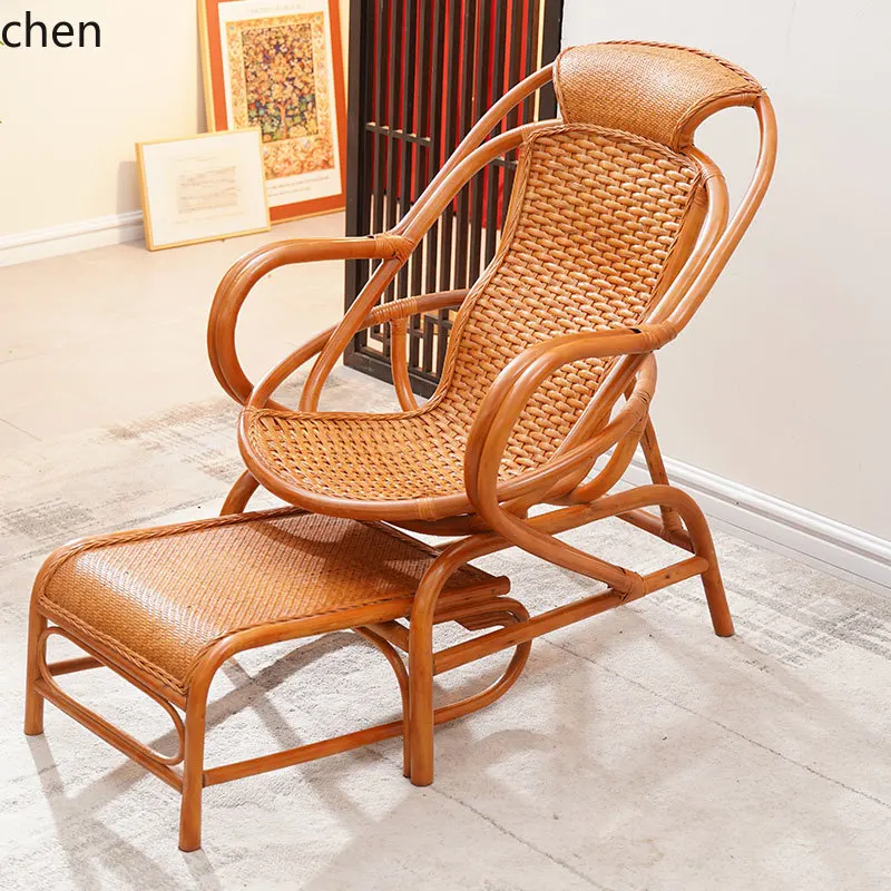 QZT كرسي الروطان كرسي طاولة الشاي كرسي الظهر كرسي أريكة الروطان الطبيعي مع الدواسات #3