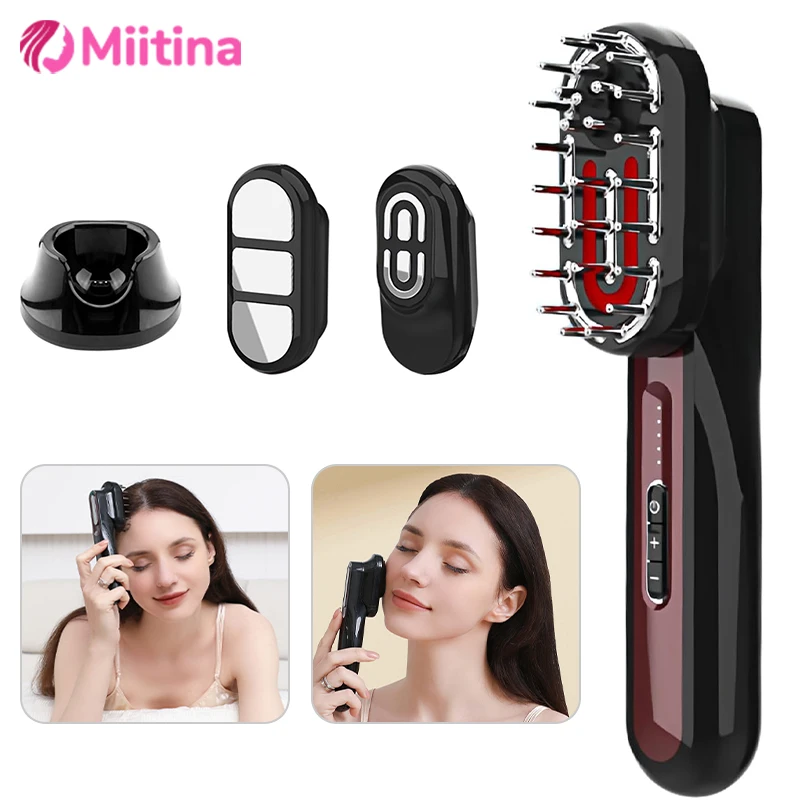 

3 in 1 Electric Massage Comb Body Massage EMS Red Blue Light Multi-Functional Massager Machine Scalp Care Loss Hairs Comb Gift