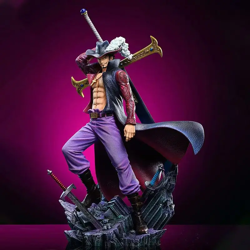 28 CM EEN STUK Figuren Eagle eye Dracule Mihawk Anime Figuur Top Oorlog Pvc Model Standbeeld Pop Collectie Ornamenten Speelgoed Gift