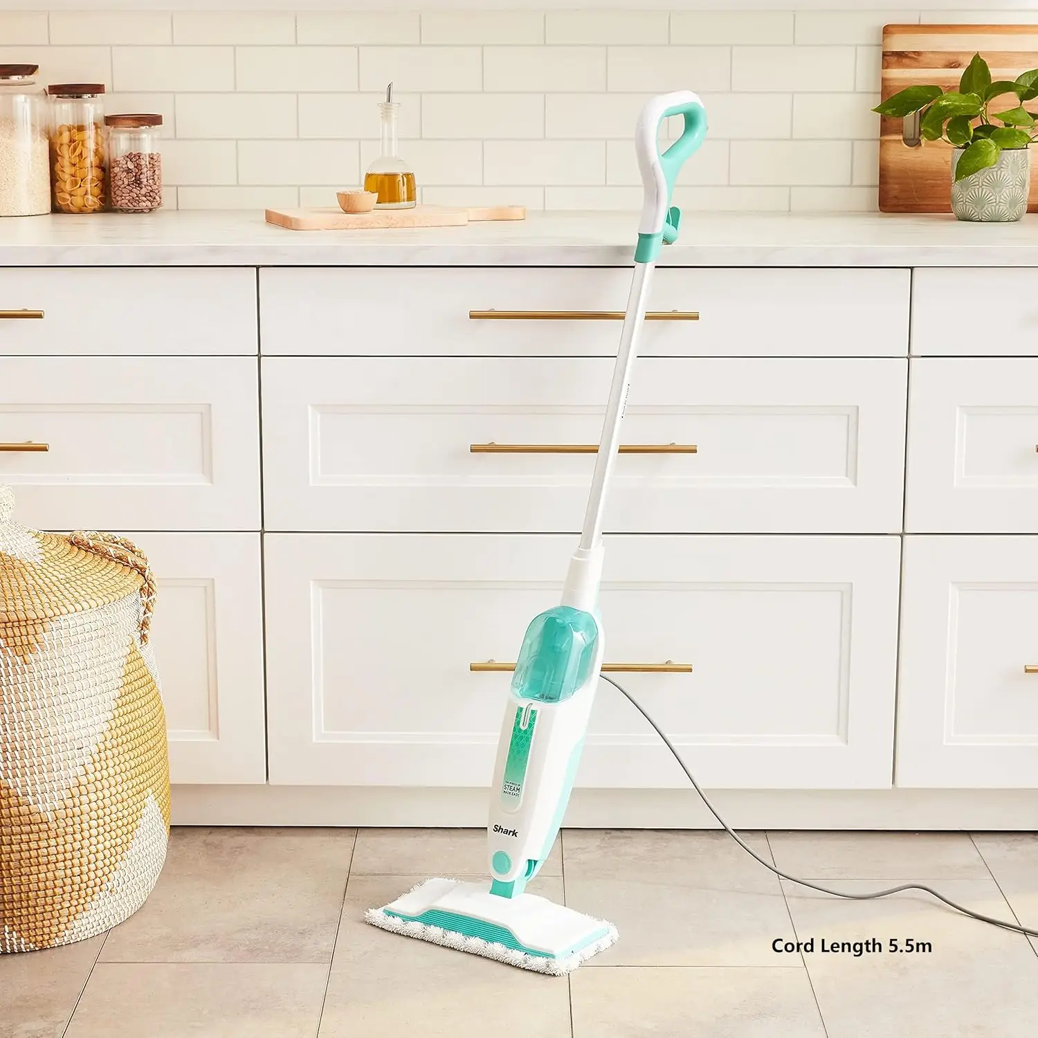 S1000 Steam Mop With 2 Dirt Grip Pads, Lightweight, Safe For All Sealed Hard Floors Like Tile, Hardwood, Stone, Laminate,