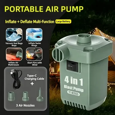 Mini Wireless Air Pump USB Rechargeable Portable Electric Inflator for Outdoor Camping SUP Boat Mattress Toys