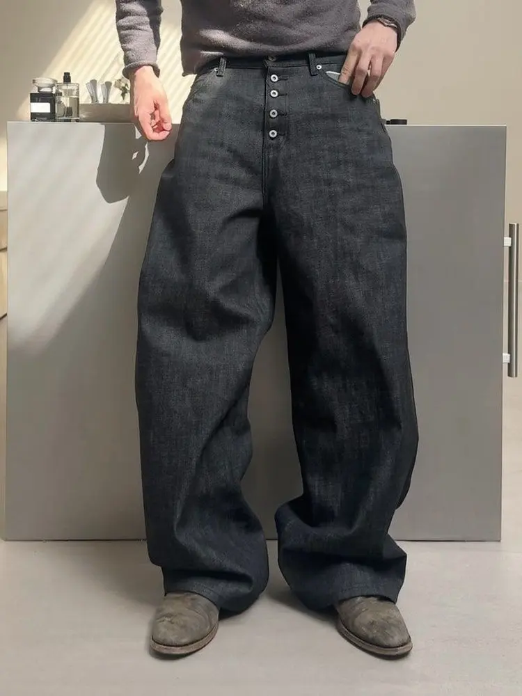 

No Faith Studios Red Ears Red Edge Stripping Three-Color Wide Leg Scimitar Jeans 25FW