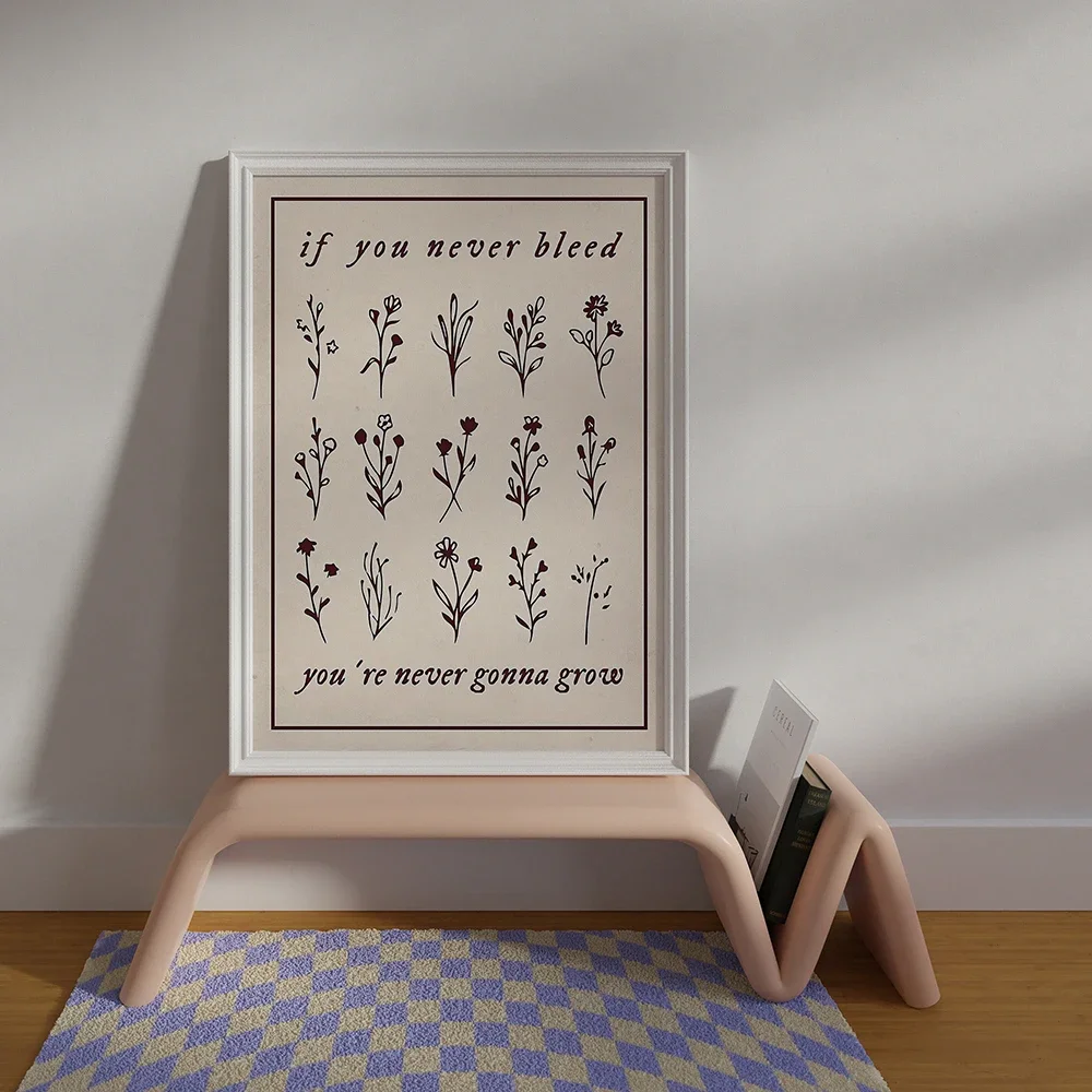 إذا لم تنزف أبدًا ملصق الفولكلور غلاف الألبوم كلمات أغنية الموسيقى خمر جدار صورة فنية جمالية غرفة النوم ديكور الهدايا #3