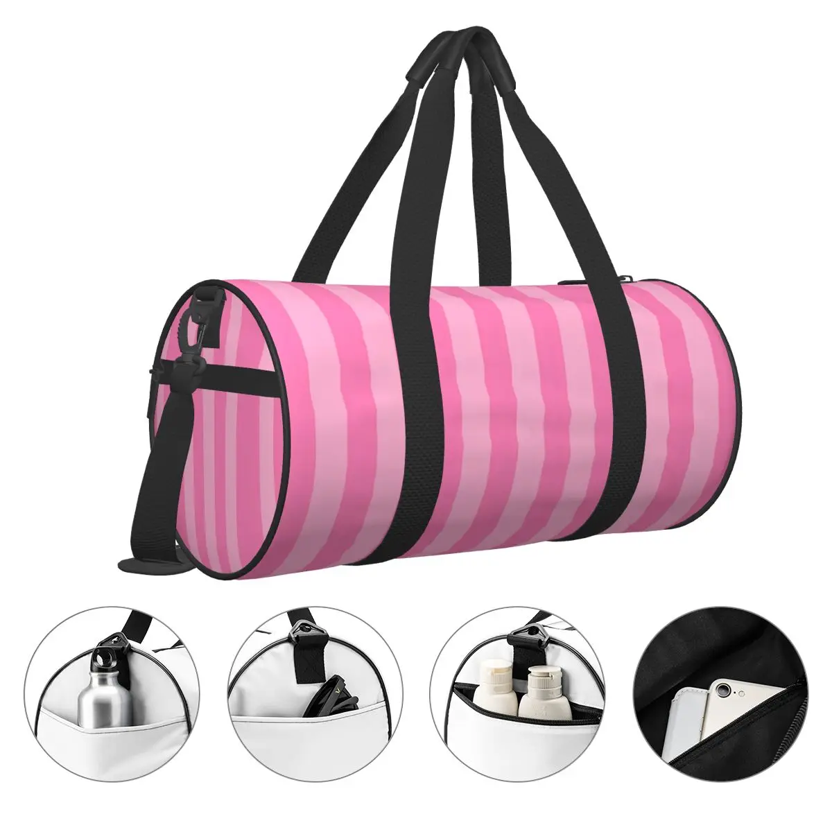 Bolsa de viaje con estampado divertido de Graffiti rosa, bolsa de gimnasio, bolsas deportivas portátiles, bolso de entrenamiento grande personalizado, bolsa de Fitness divertida para pareja