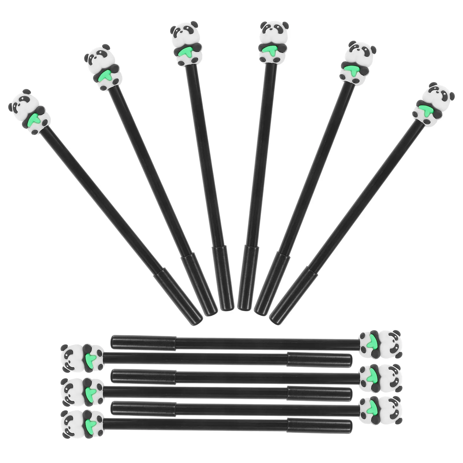 

12Pcs Panda Shaped Gel Pens Smooth Wear Resistant Writing Tool for Kids Students Office Portable School Supplies Animal Designed