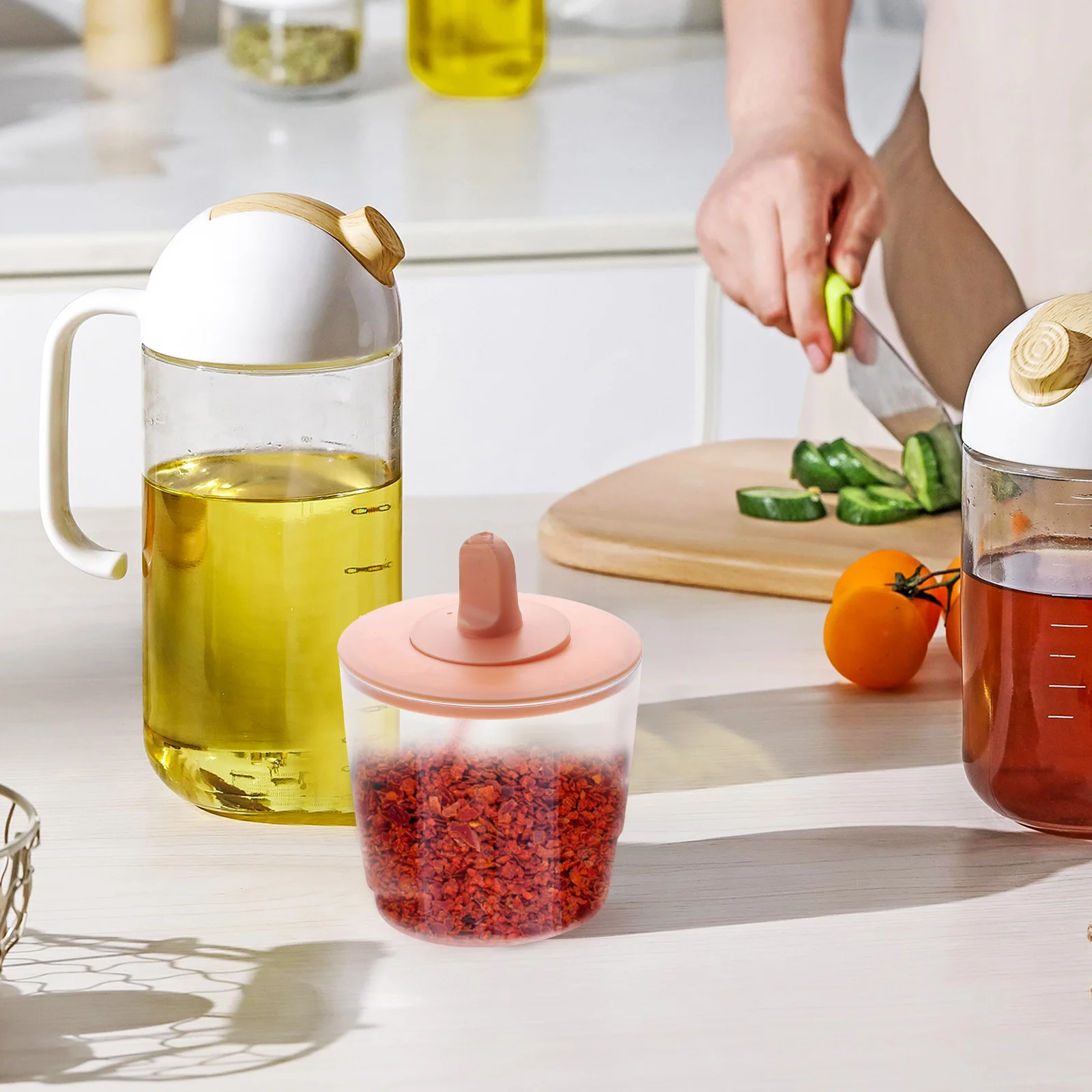 

Spice Jar Condiment Holder Small Storage Containers Dispenser Kitchen Salt Pepper Candy Box Moisture Proof Long Lasting