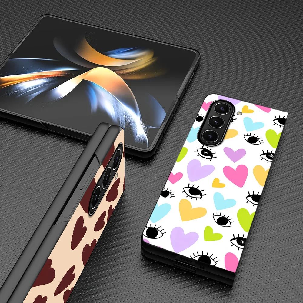 Rainbow Colors Heart Case for Samsung Galaxy Z Fold 8 Ultra ZFold6 ZFold5 Z Fold8Ultra ZFold4 ZFold7 Z Fold 7 6 3 Phone Cover