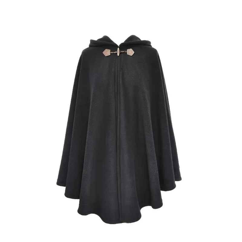 

1pcs Wool Blend Duffle Coat with Hood - Slimming Fashion Cloak, Warm Woolen Outerwear for Women Trendy Winter Outerwear