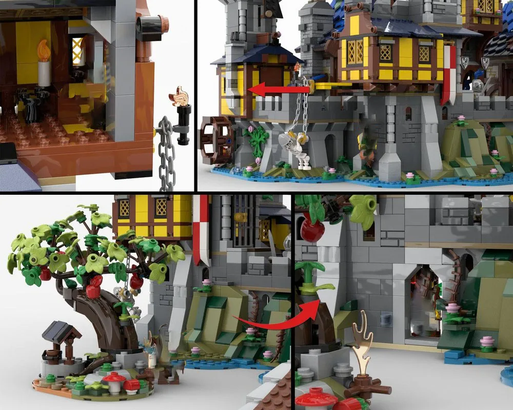 New MOC Building Blocks Building Model Medieval Castle Modular Building Blocks Children's Toy Gifts DIY Assembly Set