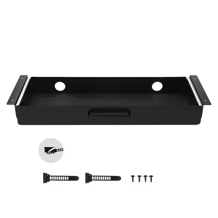 22" Wide Under Desk Drawer Slide Out, Under Desk Mounted Pull-out Drawer Attachment, Hidden Desktop Storage Organizer,