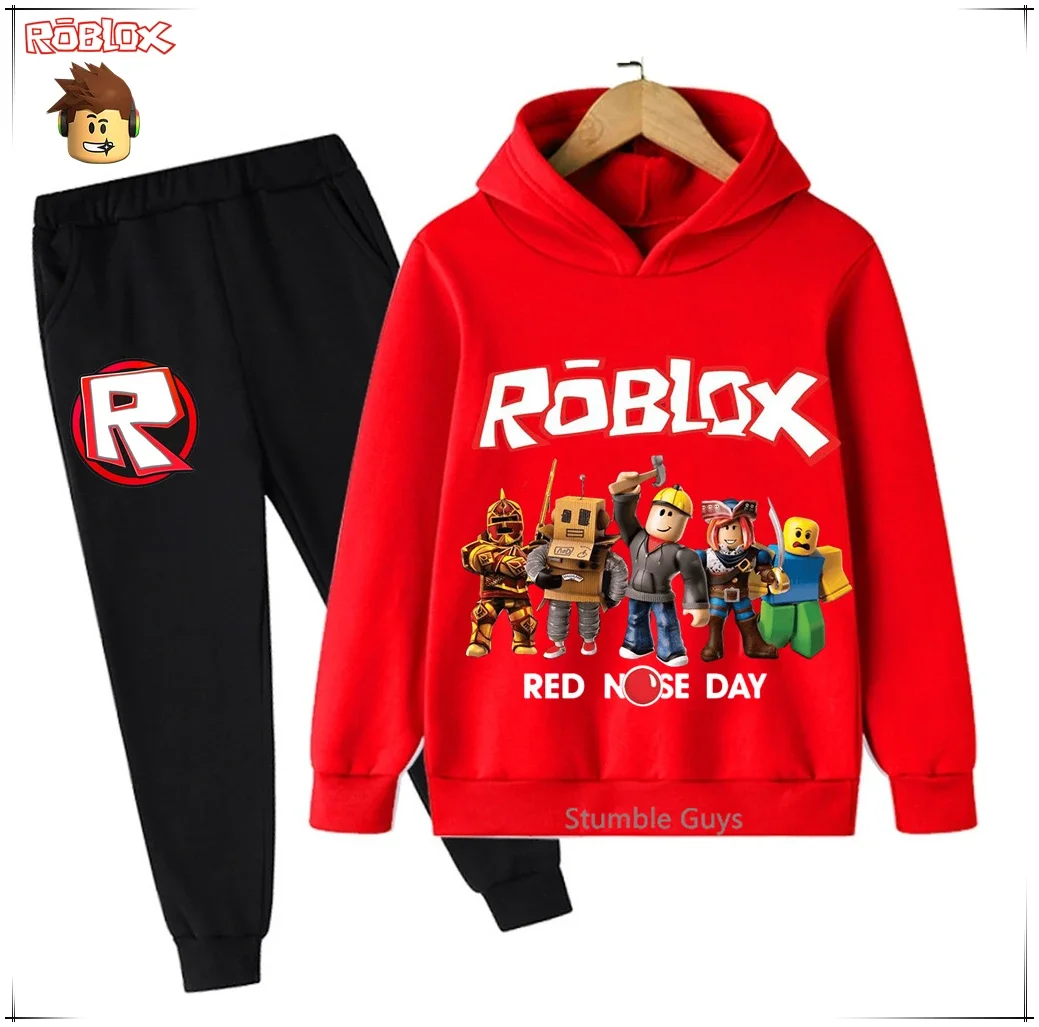 جديد أنيمي رياضي Roblox هوديي مجموعة ربيع الخريف الفتيان ملابس الفتيات الاطفال البلوز عادية