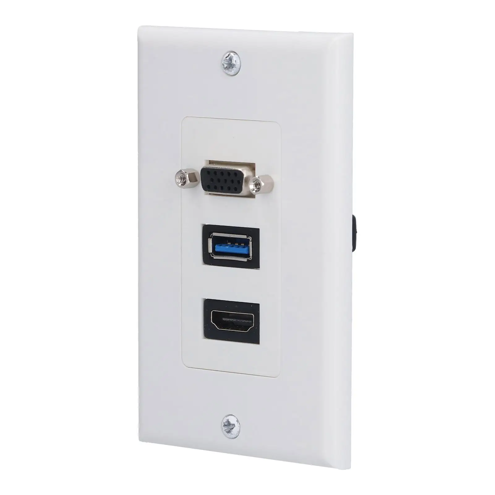Multimedia Wall Socket Panel with VGA Composite Video Ports for home Theater for electrician Use