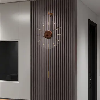 Severské luxusní kreativní nástěnné hodiny do obývacího pokoje, módní umělecké nástěnné hodiny, moderní jednoduché dekorativní nástěnné hodiny 8 nejlepší prodej velké dekorativní nástěnné hodiny - №4