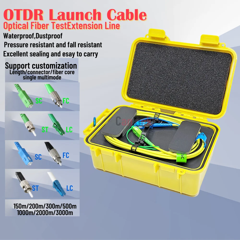 SC/APC-SC/UPC Fiber Optical OTDR Lunch Cable Box 1Km SM 1310/1550nm Dead Zone Eliminator otdr lanch cable box