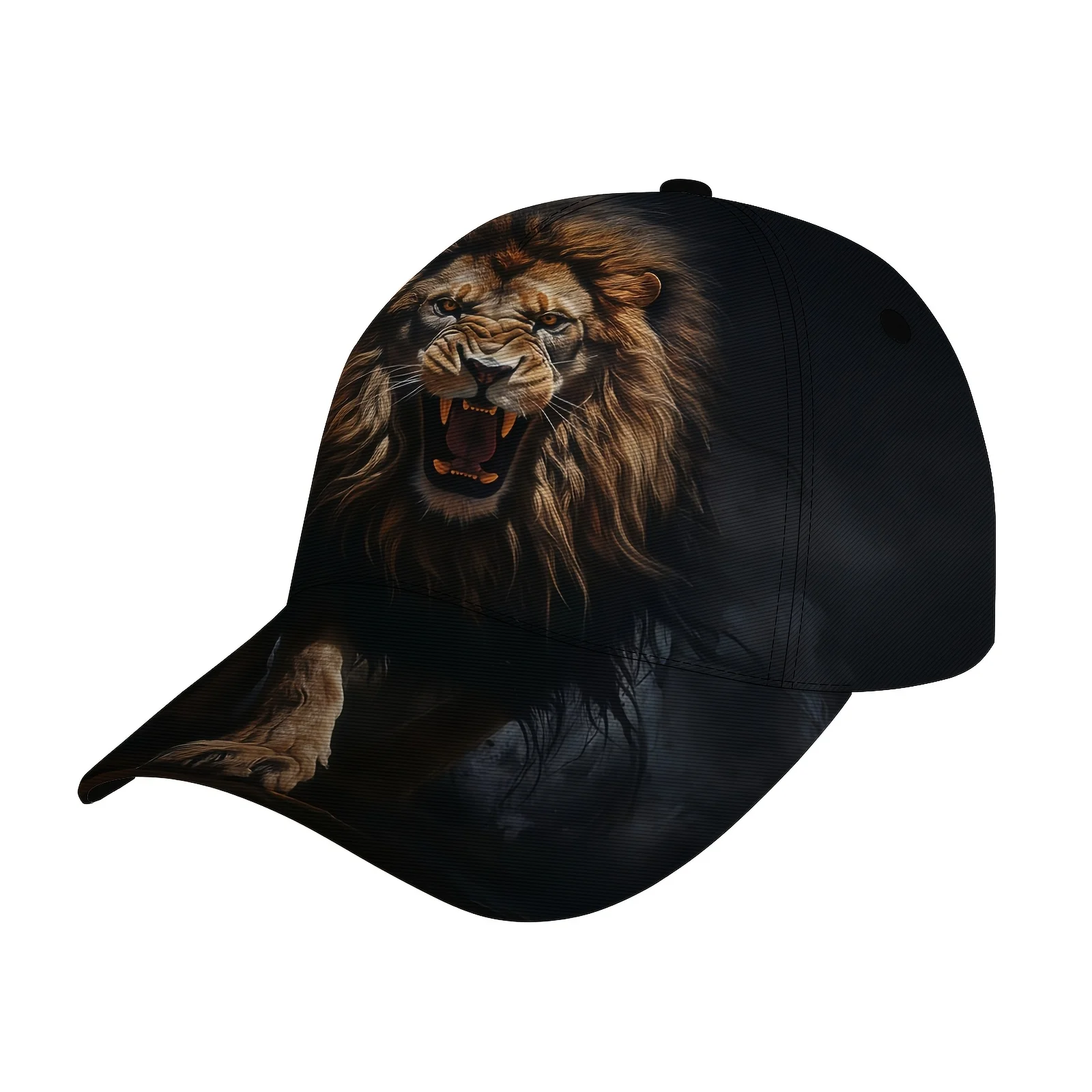 Roaring Lion Graphic Cap Unisex Lightweight Versatile Baseball Cap Street Outdoor Breathable Adjustable Sunshade Hat Holiday