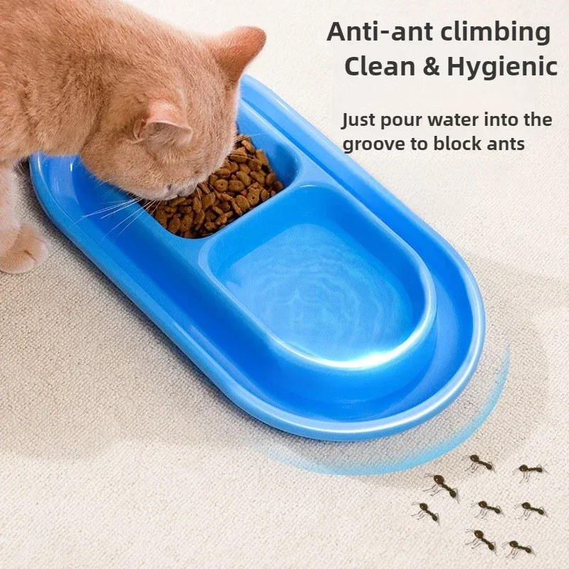 Pet Feeding Double Bowls Plastic Anti Ants Food Water Feeder for Dogs Cats Puppy Automatic Dog Feeder Dispenser Karate for Ants