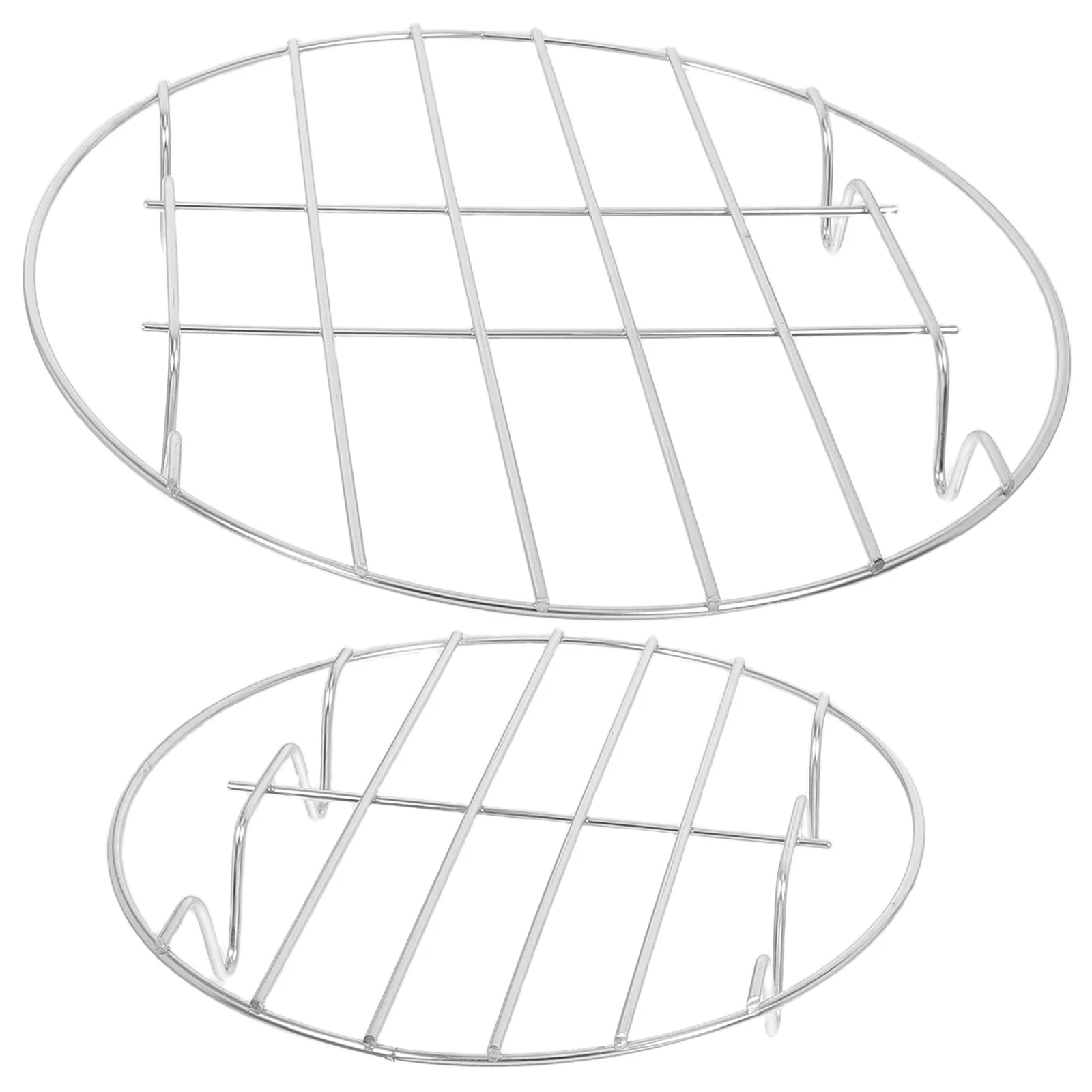

2pcs Stainless Steel Steaming Rack Heavy Duty Kitchen Steamer For Baking Cooling Cookies Pies Cakes Heat Resistant Cooking Food