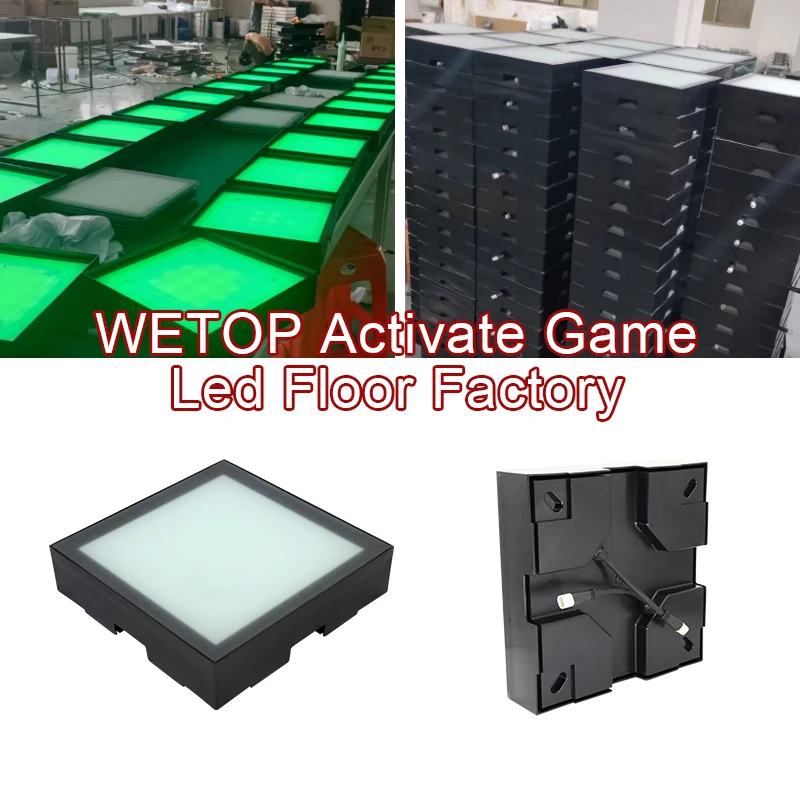 Ubin Lantai LED Pixel Grid Interaktif 30x30cm untuk Ruang Game, Mega Relax, Tahan Air IP65