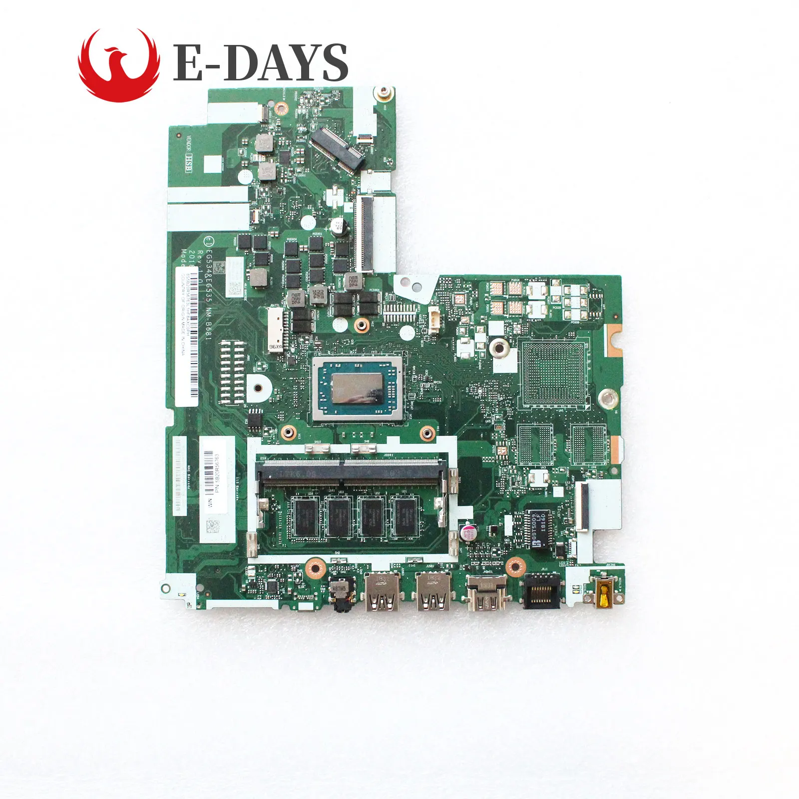 Placa-mãe Portátil para Lenovo Ideapad Usado 5b20r56763 33015arr Eg534 Eg535 Nm-b681 R32200u r5 r7 4g Ram 100 de Trabalho