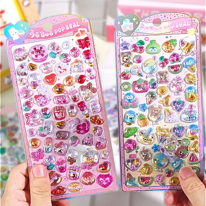 

Japanese Cartoon 3D Drop Relief Stickers Set - Cute DIY Scrapbooking Stickers for Journaling, Diary and School Decor
