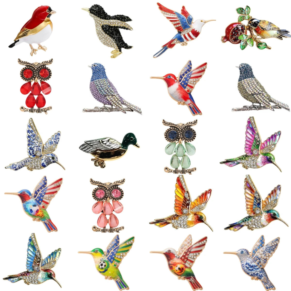 Baroque Luxury Swallow, Magpie, and Dove Bird Design Brooches for Men and Women, Jewelry, Fashion Accessories, and Party Gifts