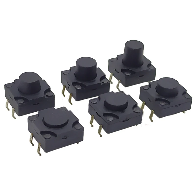 10pcs/lot 4Pin DIP Waterproof Switch 12*12*6 7 8 910 11 12 Tact Button Switch Micro Switch 12x12x6/7/7.5/8/8.5/9/10/10.5/11/12mm