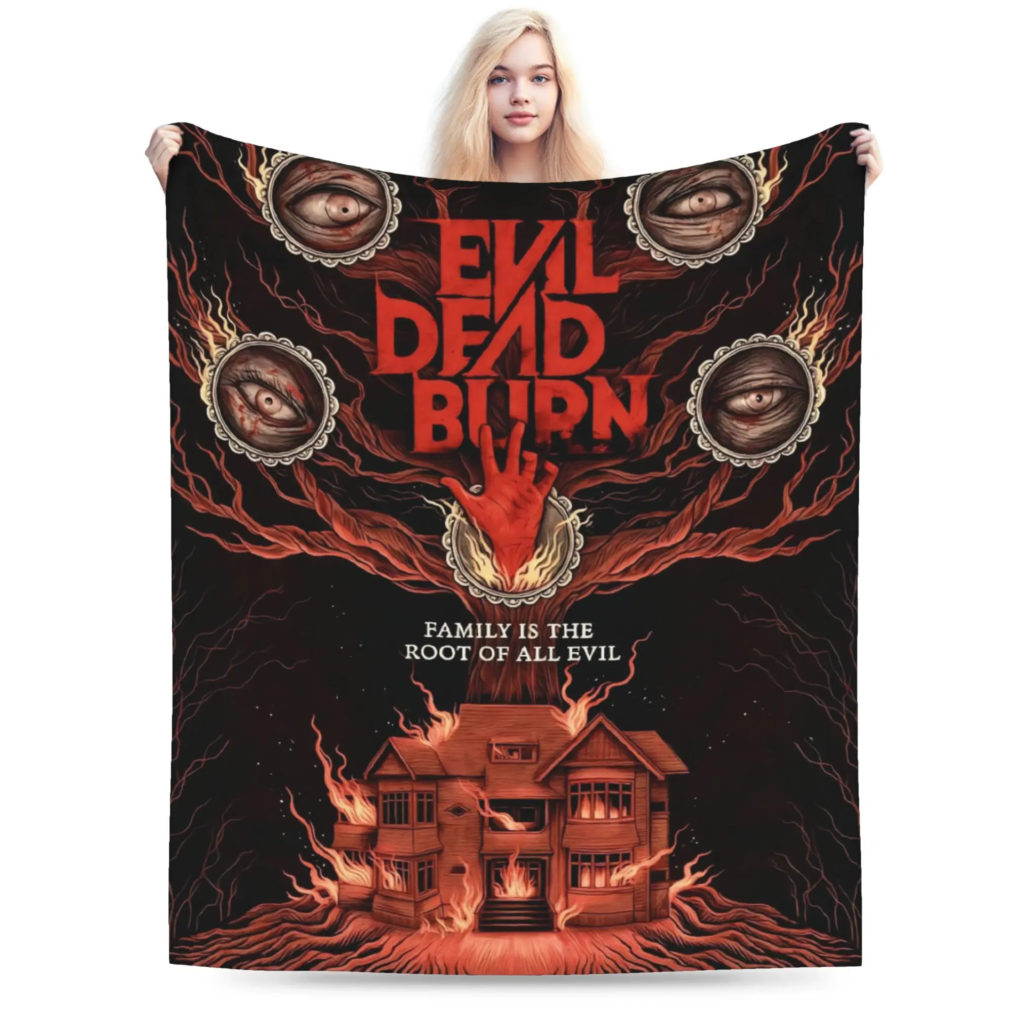 Super Soft Evil Dead Burn Throw Blanket Premium Fleece Flannel Lightweight  Bed Blanket Cozy Fluffy Bedspread All Season Use