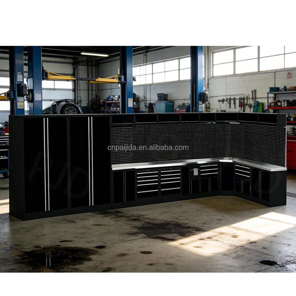 Industrial Workshop Tool Storage Cabinet With Workbench Modular Tool Cabinet Combination With Multiple DrawersATV&UTV