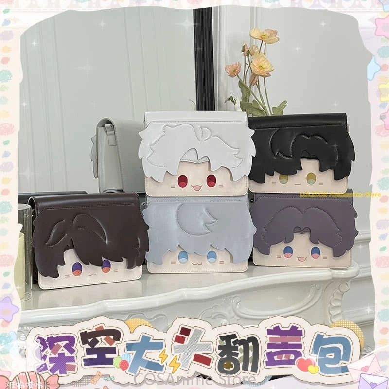

Cartoon Anime Love and Deepspace Attributes Caleb Sylus Rafayel Zayne Xavier Flip Cover Messenger Bags Cosplay PU Handbag