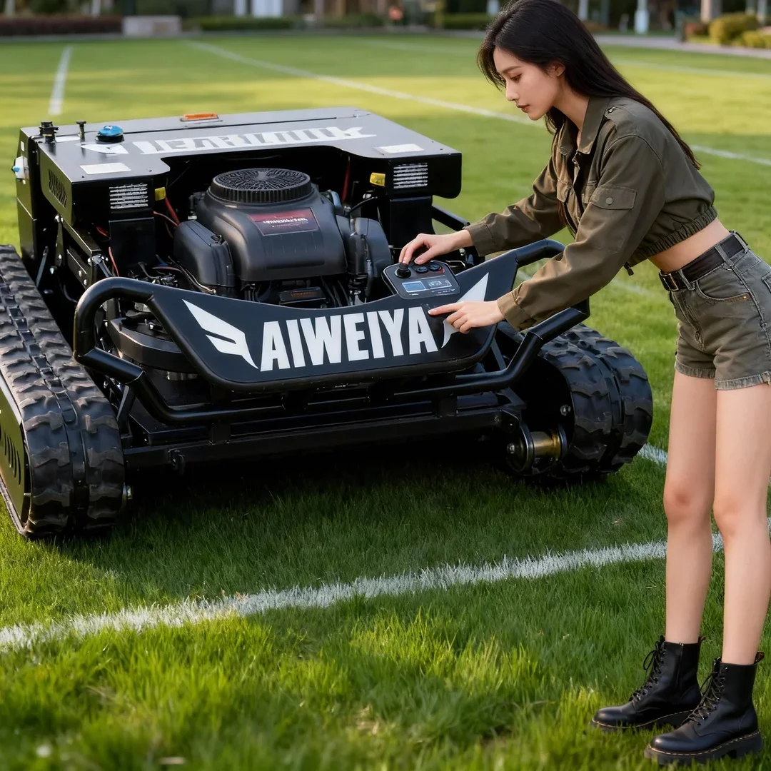 

Customized Tank High Horsepower Engine CE/EPA Certified Remote Control Lawn Mower 24H Online Beauty Customer Service