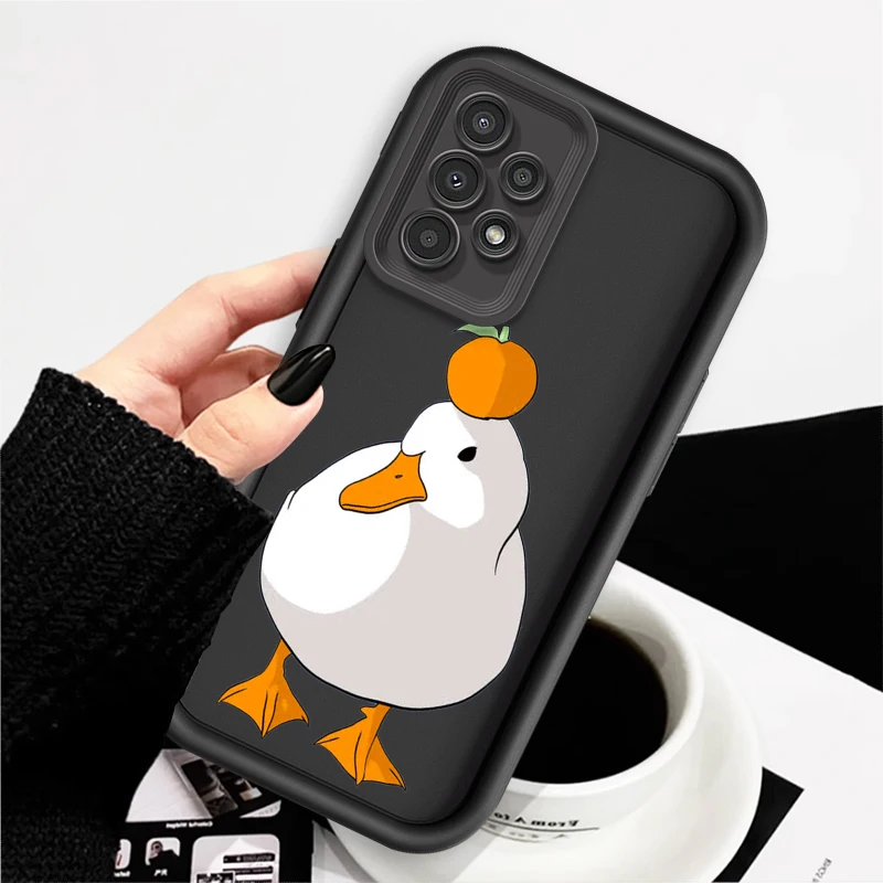 Cartoon Duck Goose Interesting For Samsung A73 A71 A54 A53 A52 A51 A33 A32 A21S A14 A13 A12 A03 A04 A05 5G Eye Ladder Funda