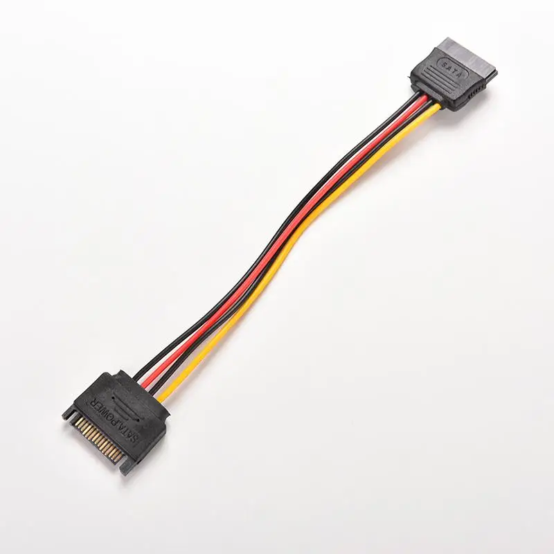 1PC 15 Pin SATA Male to Female 15 Pin 15P SATA Adapter Power Extension Cable Wire Cord 8 Inches