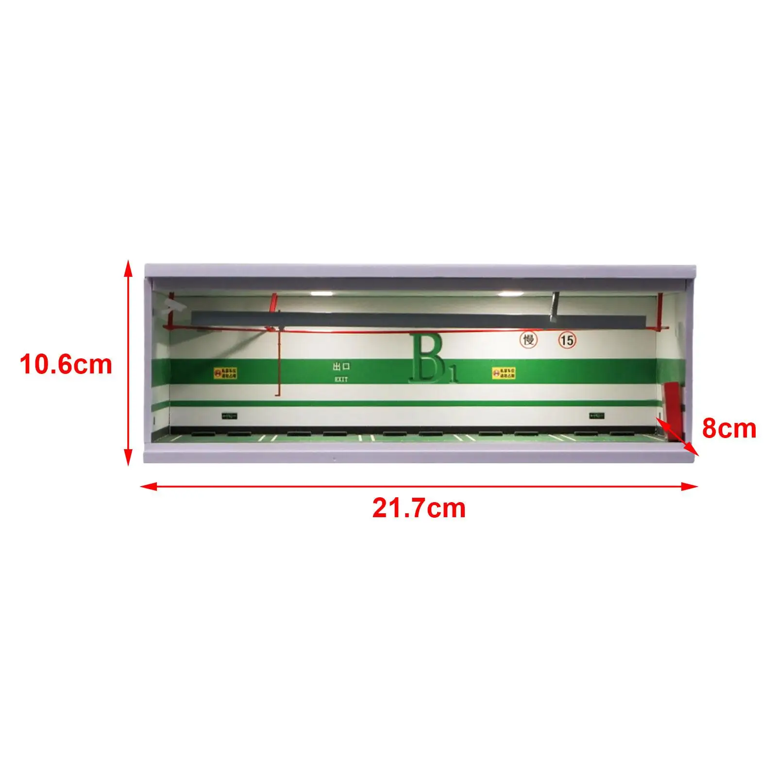 Diecast Car Display Stand, 1/64 Scale Car Model, Parking Lot with Light, Garage