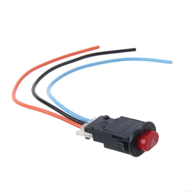

RXJE Motorcycle Hazard Light Double Warning Flasher Emergency 3 Wires Lock Secure Button