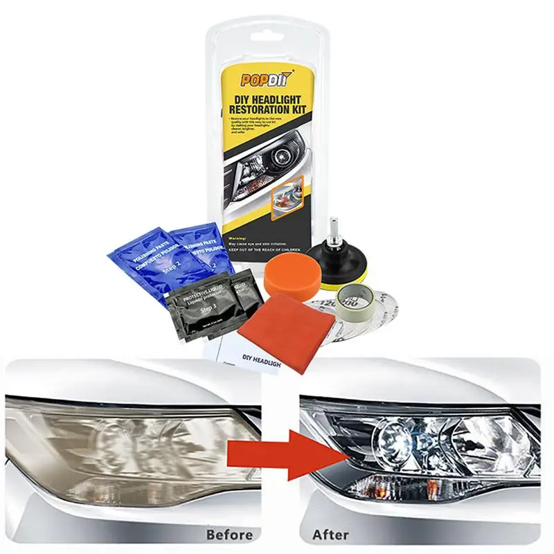 

DIY Headlight Restoration Polishing Kits Car Care Wash Head Lamps Brightener Refurbish For Yellowing Scratches Oxidation