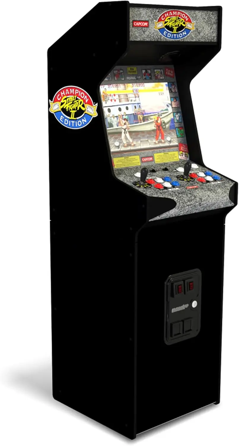 Street Fighter Arcade Game Machine, Standup Cabinet w/ 14 Games & 17