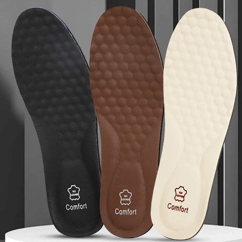 Breathable Deodorant Template Shock Absorbing Insoles Sole Cowhide Insole For Shoes Men  Leather Shoes Boots Shoe Inserts Soft