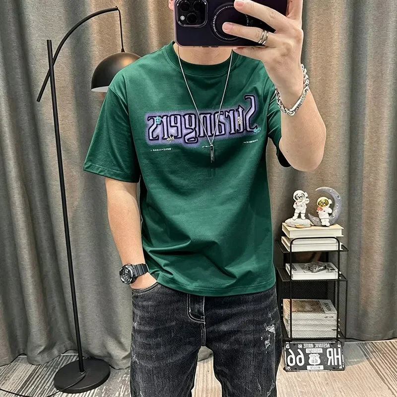 Men's Casual Short Sleeve T-Shirt With Graphic Print Round Neck Breathable Daily Wear Street Style Top