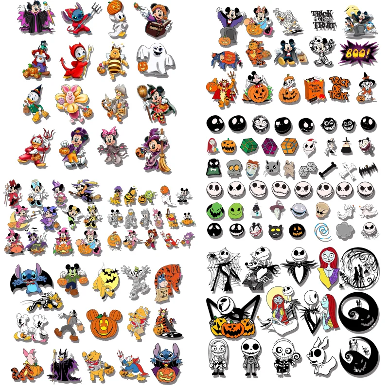 

Halloween Mini Trumpet Image Full Page Bundles Sale Mickey Minnie Stitch Jack Skeleton Iron On Transfer Vinyl Sticker