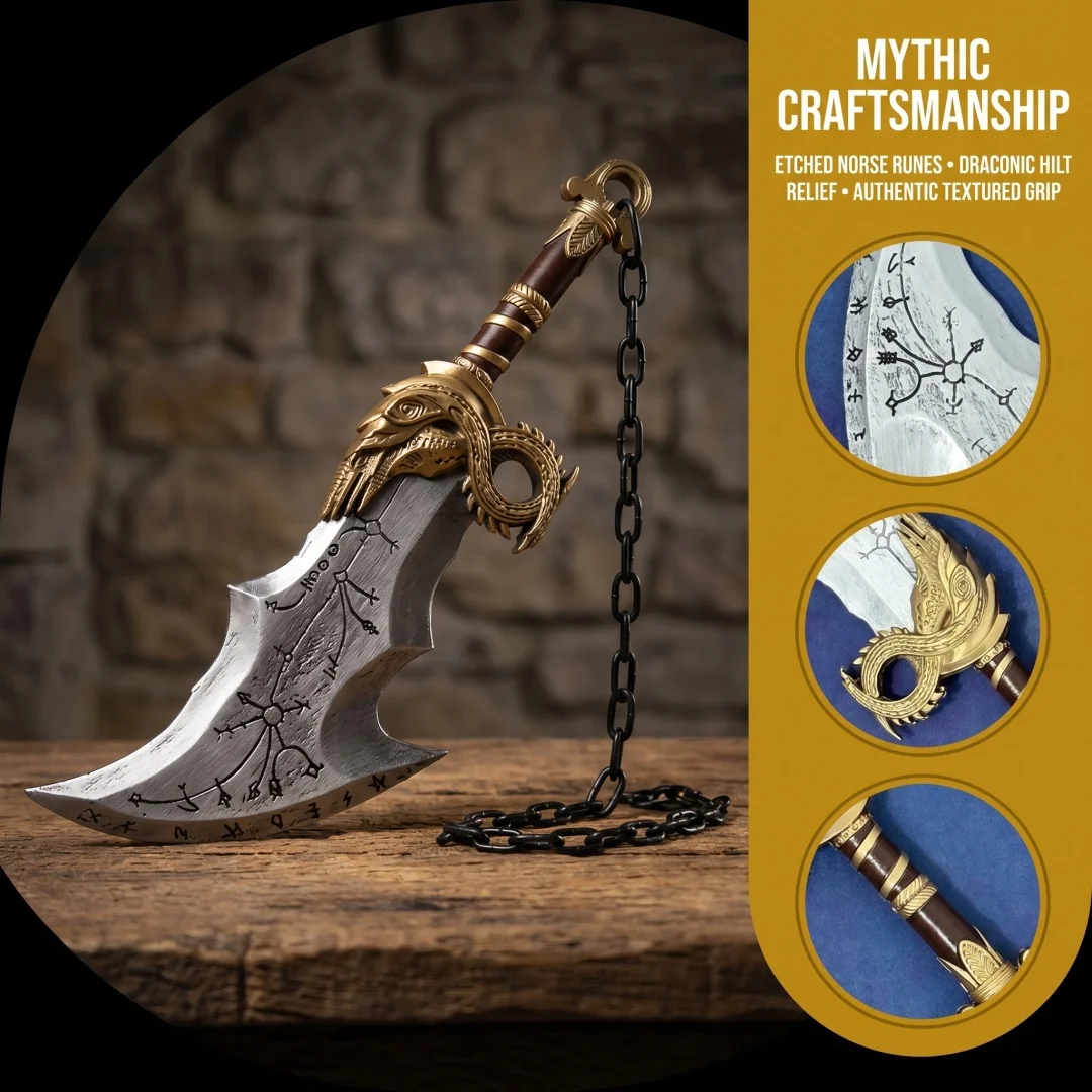 

17in PU Kratos Chaos Katana Athena Blade Sword Samurai Real Size Japanese Sword God of War 4 Katana Anime Cosplay Prop Toy Gift