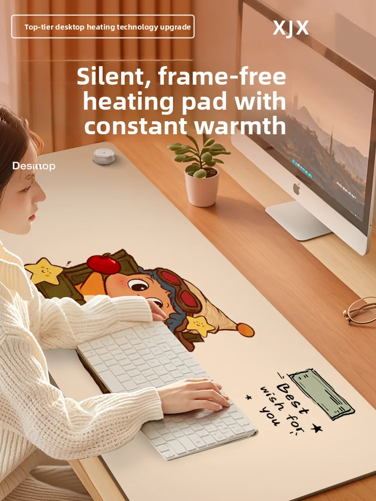 

Очень большой греющий коврик для мыши для женщин, для офисного стола, теплый настольный коврик для зимы, из силикона, квадратной формы, с нескользящим основанием