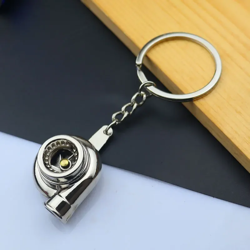 Kreativer Metall-Autozubehör-Schlüsselanhänger, Zinklegierung, Turbo-Getriebe, Nabe, Bremsscheibe, Anhänger, Schlüsselanhänger für Herren, Papa, Geburtstagsgeschenk