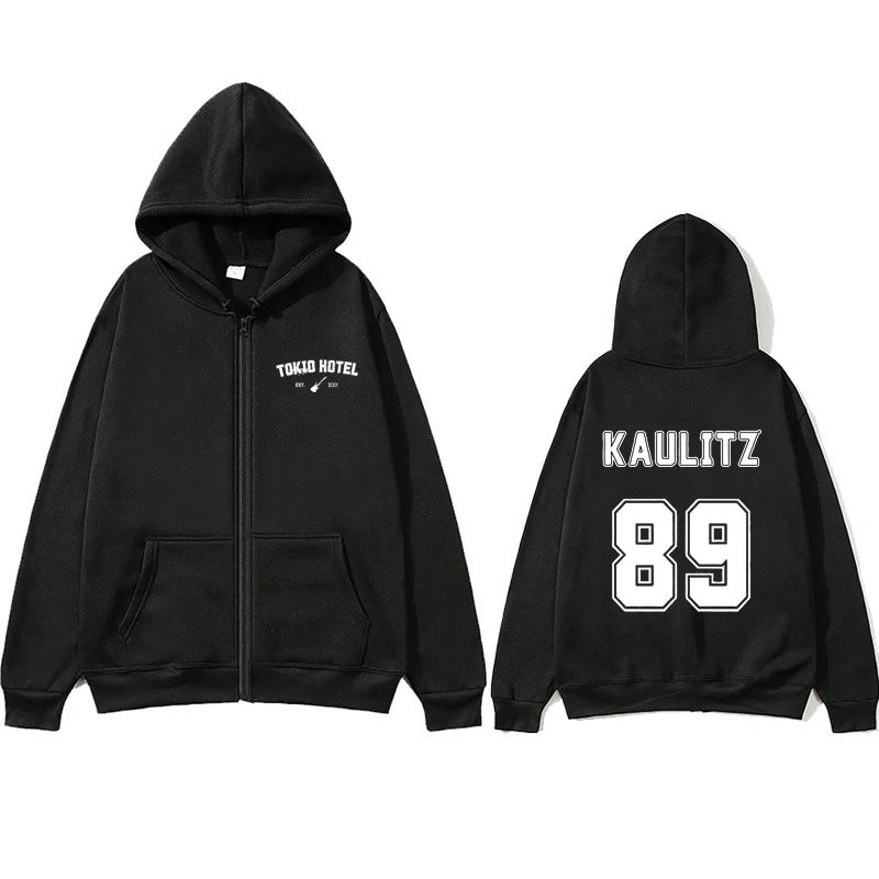 Rock Band Tokio Hotel Zipper Hoodies Kaulitz Print Men Woman Zipper Hoodie Harajuku Pullovers Unisex Oversized Clothing