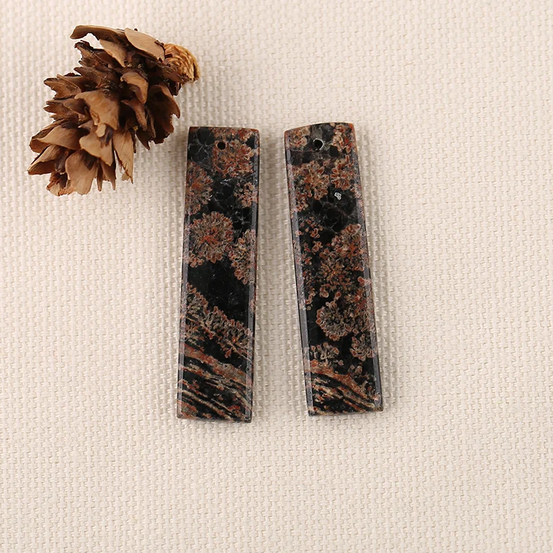 B&F Snow Flake Obsidian Earring Beads for Jewelry Making, Handmade Natural stones beads, Stones for jewelry Making Supplies