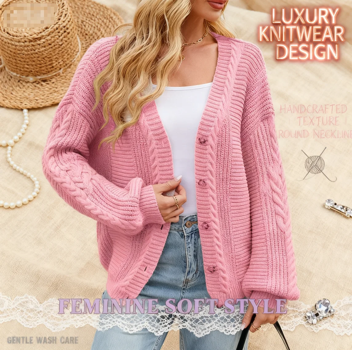 

Свободный кардиган оверсайз в европейском и американском стиле, осенне-зимний свитер с длинными рукавами и v-образным вырезом, вязаный на тросиках